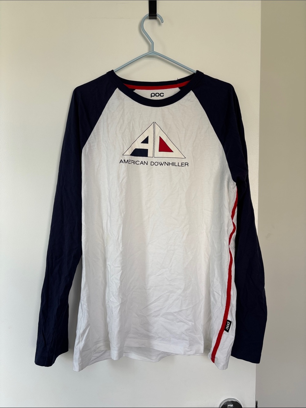 POC men’s Long Sleeve Raglan Shirt - White & Navy
